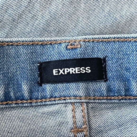 Express Women’s High Rise Flare Fringe Hem Embroidered Ankle Jeans Size 4 - Picture 7 of 11